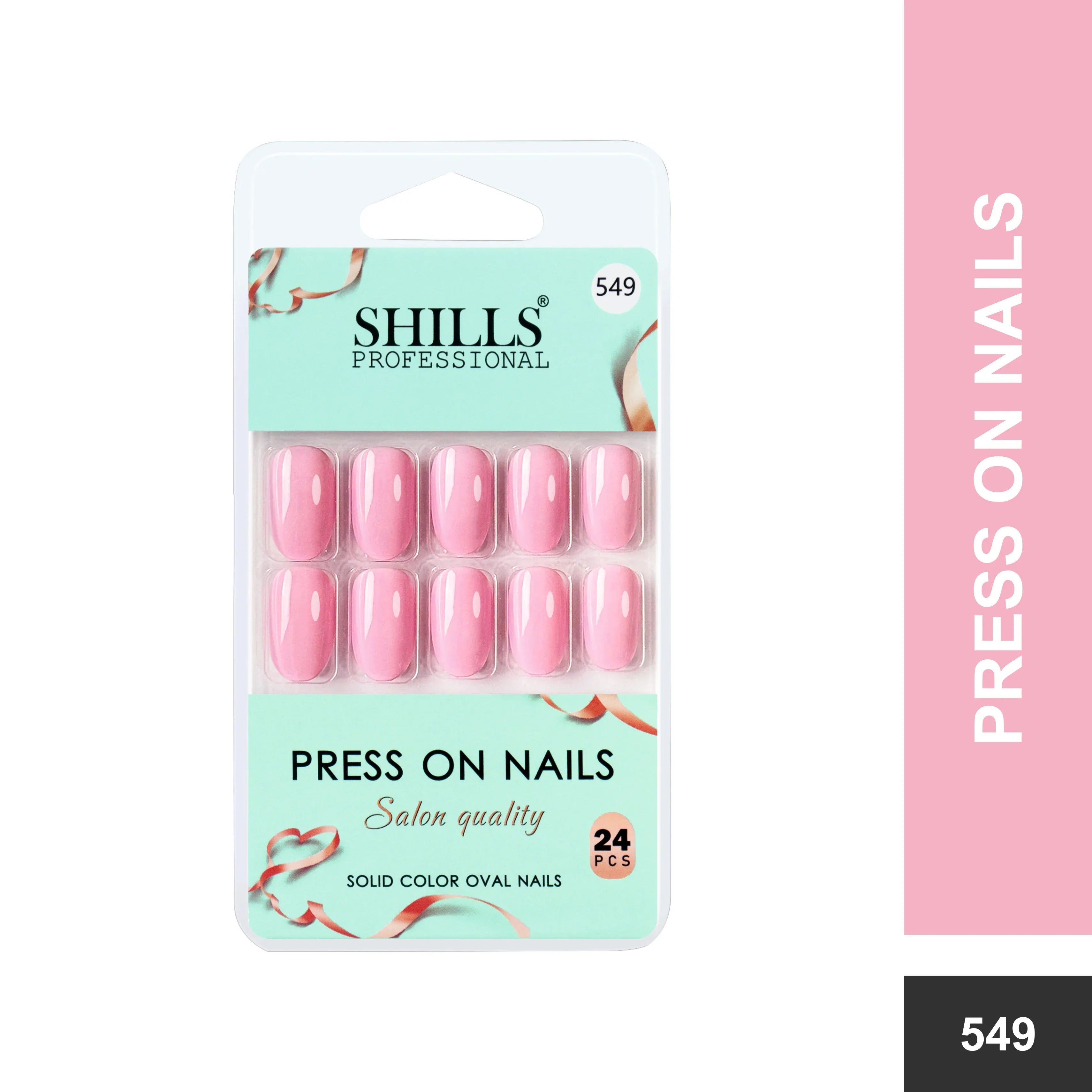 Glossy Solid Color Nails Oval(SPN527-SPN552) - Shills Professional