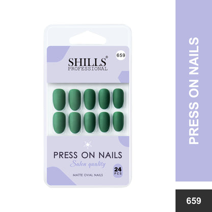 Matte Solid Color Nails Oval(SPN657-SPN666) - Shills Professional