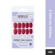 Matte Solid Color Nails Oval(SPN657-SPN666) - Shills Professional