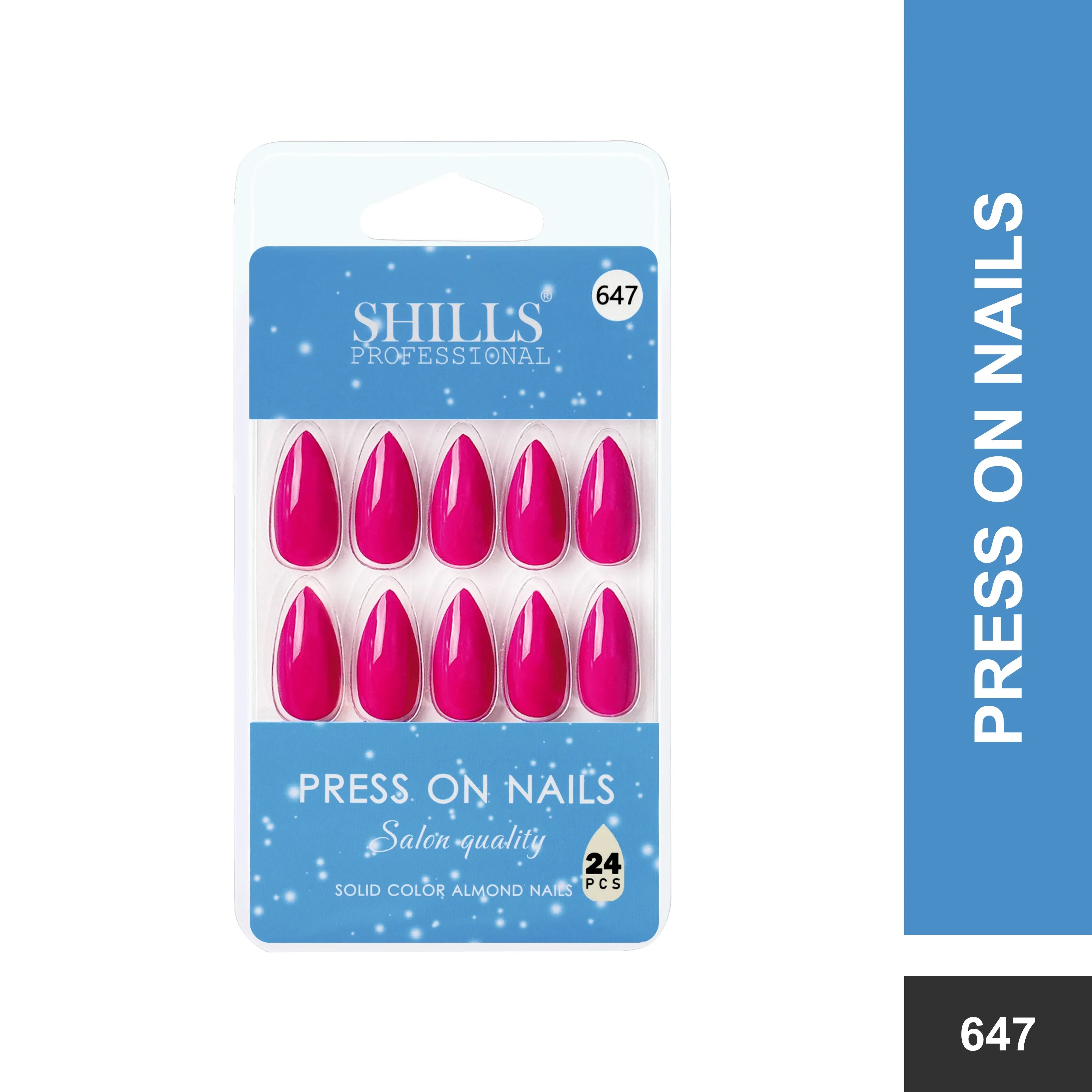 Glossy Solid Color Nails Sharp Almond(SPN631-SPN656) - Shills Professional