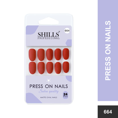 Matte Solid Color Nails Oval(SPN657-SPN666) - Shills Professional