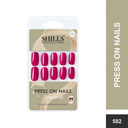Glossy Solid Color Nails Square(SPN579-SPN604) - Shills Professional