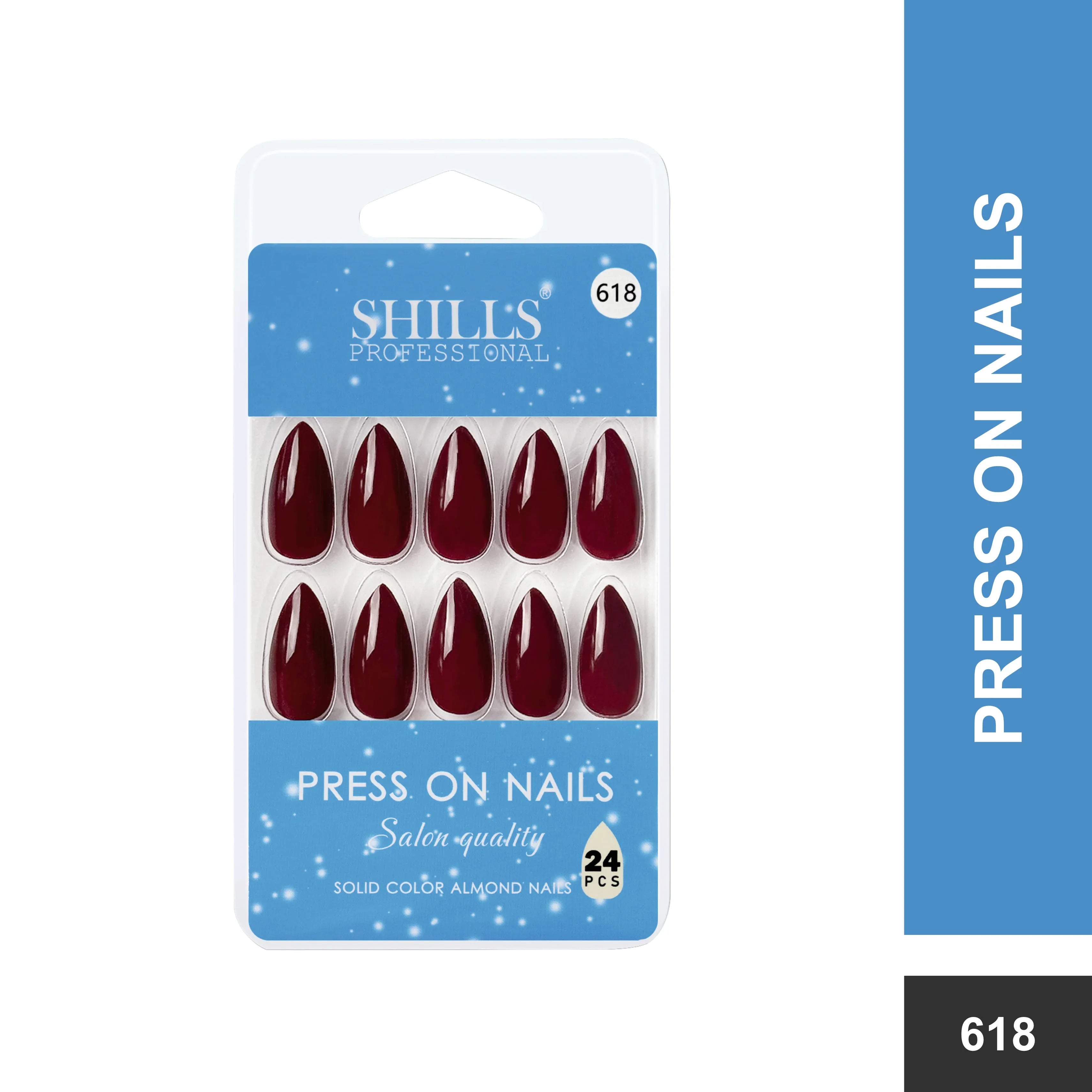 Glossy Solid Color Nails Sharp Almond(SPN605-SPN630) - Shills Professional