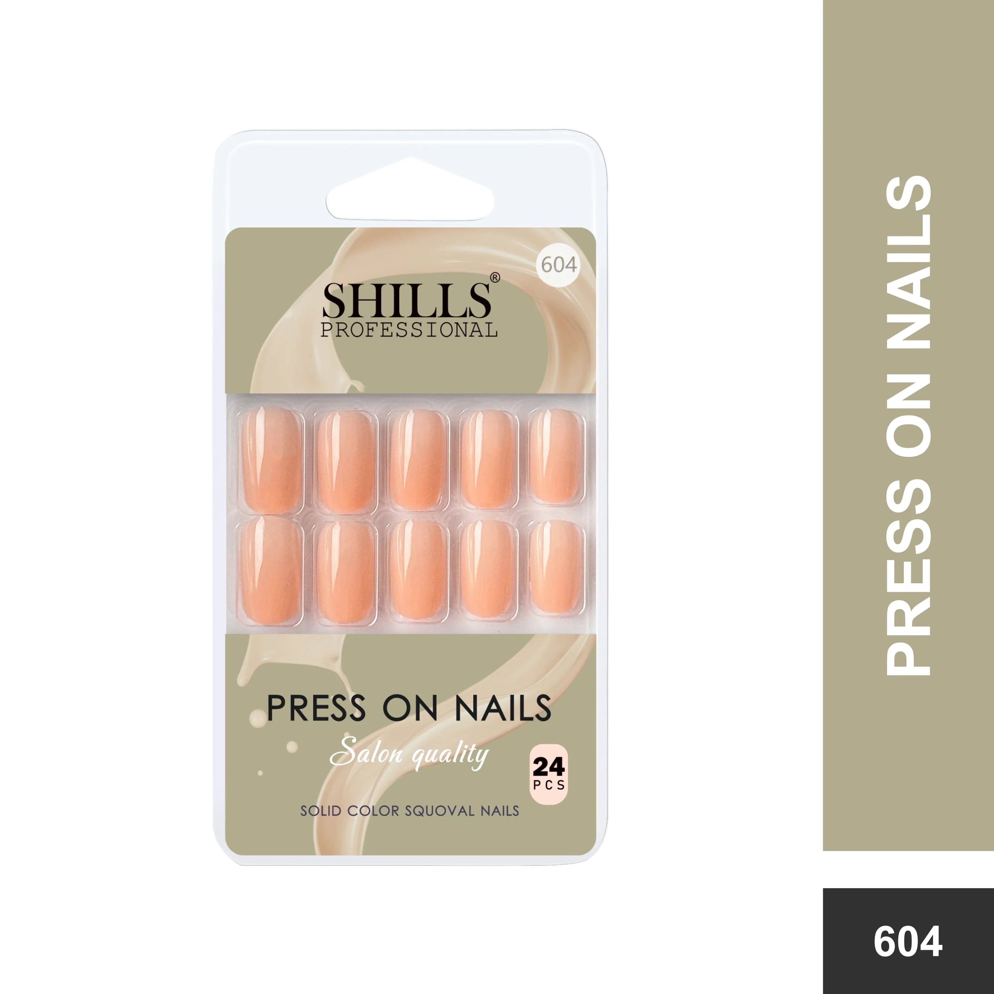 Glossy Solid Color Nails Square(SPN579-SPN604) - Shills Professional