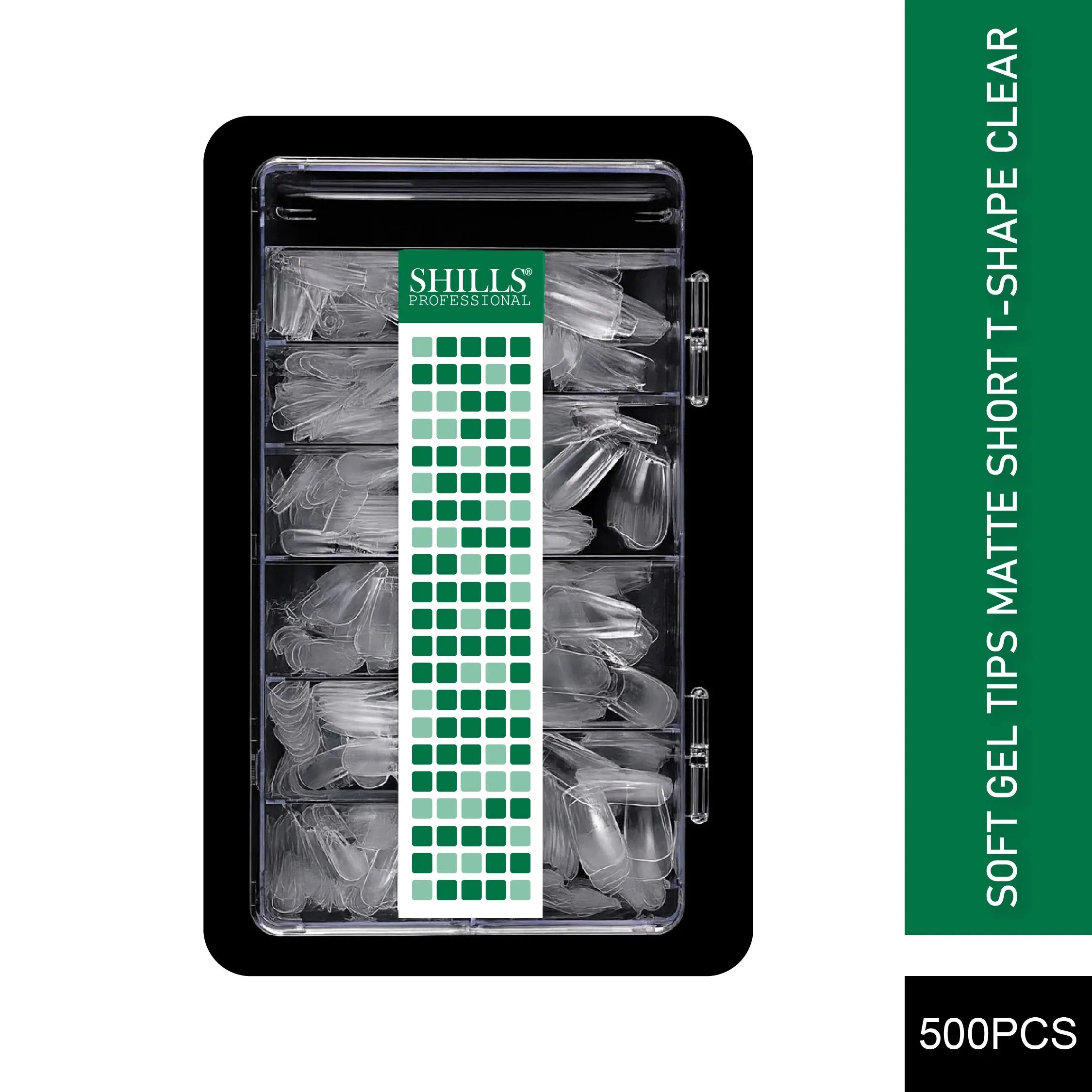 Soft Gel Tips Matte Short T-Shape-PT18-CLEAR - Shills Professional