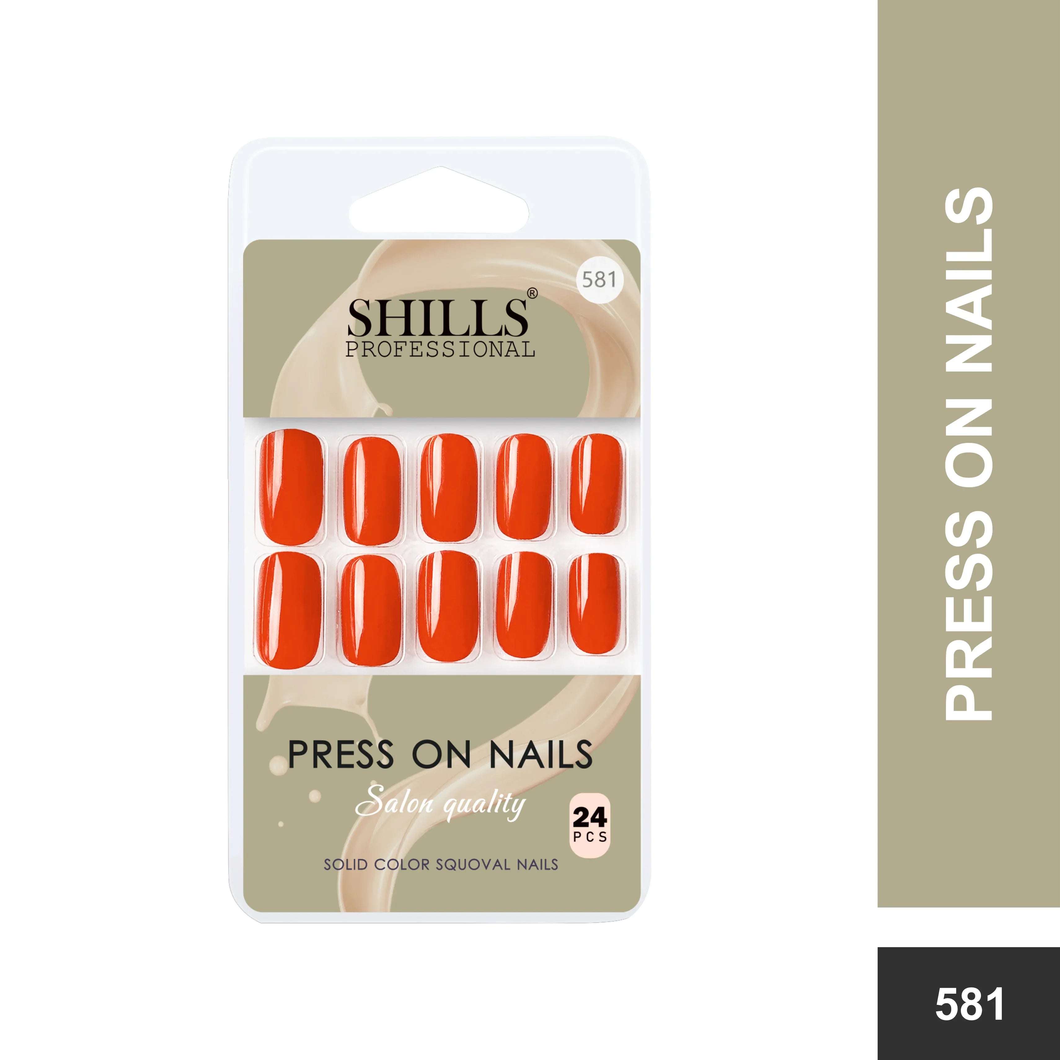 Glossy Solid Color Nails Square(SPN579-SPN604) - Shills Professional