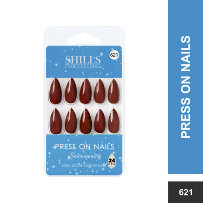 Glossy Solid Color Nails Sharp Almond(SPN605-SPN630) - Shills Professional