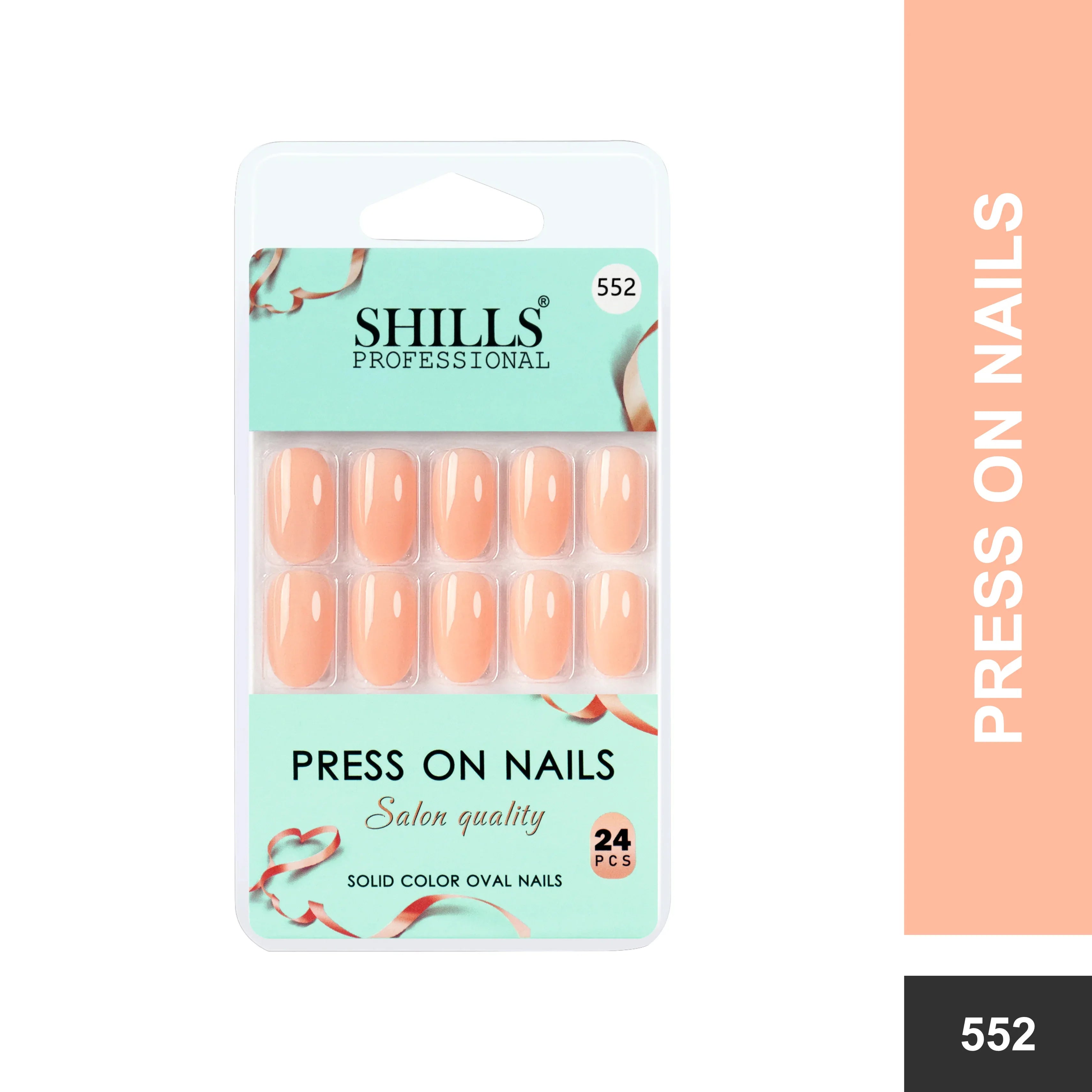 Glossy Solid Color Nails Oval(SPN527-SPN552) - Shills Professional