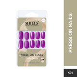 Glossy Solid Color Nails Square(SPN579-SPN604) - Shills Professional