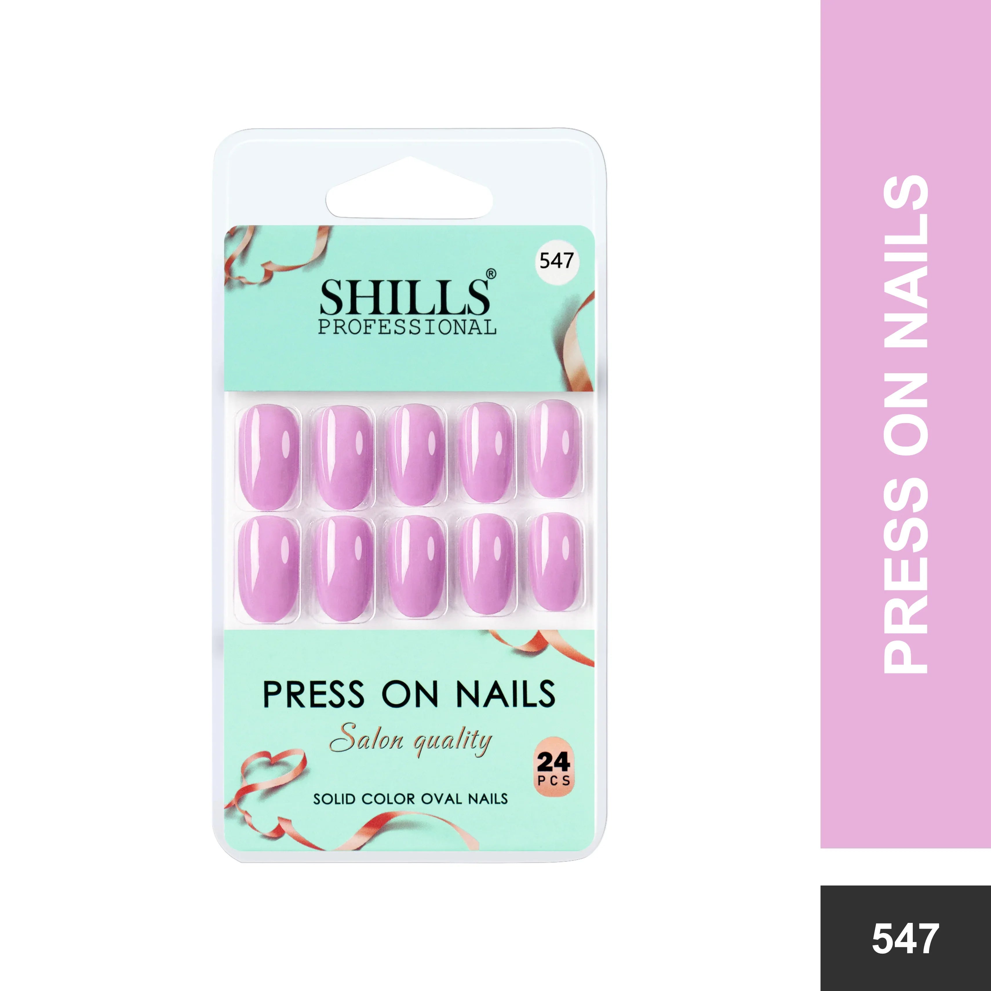 Glossy Solid Color Nails Oval(SPN527-SPN552) - Shills Professional