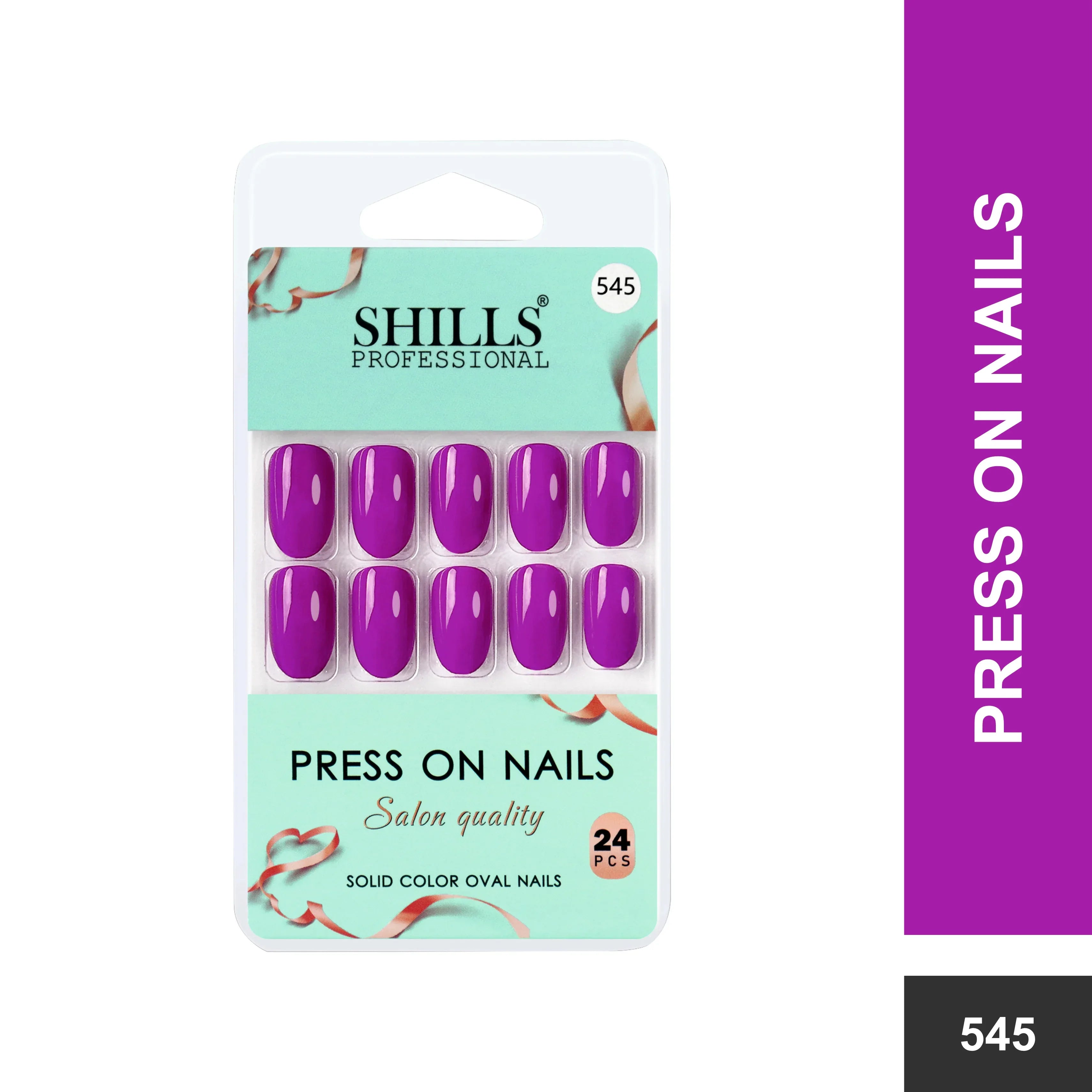 Glossy Solid Color Nails Oval(SPN527-SPN552) - Shills Professional
