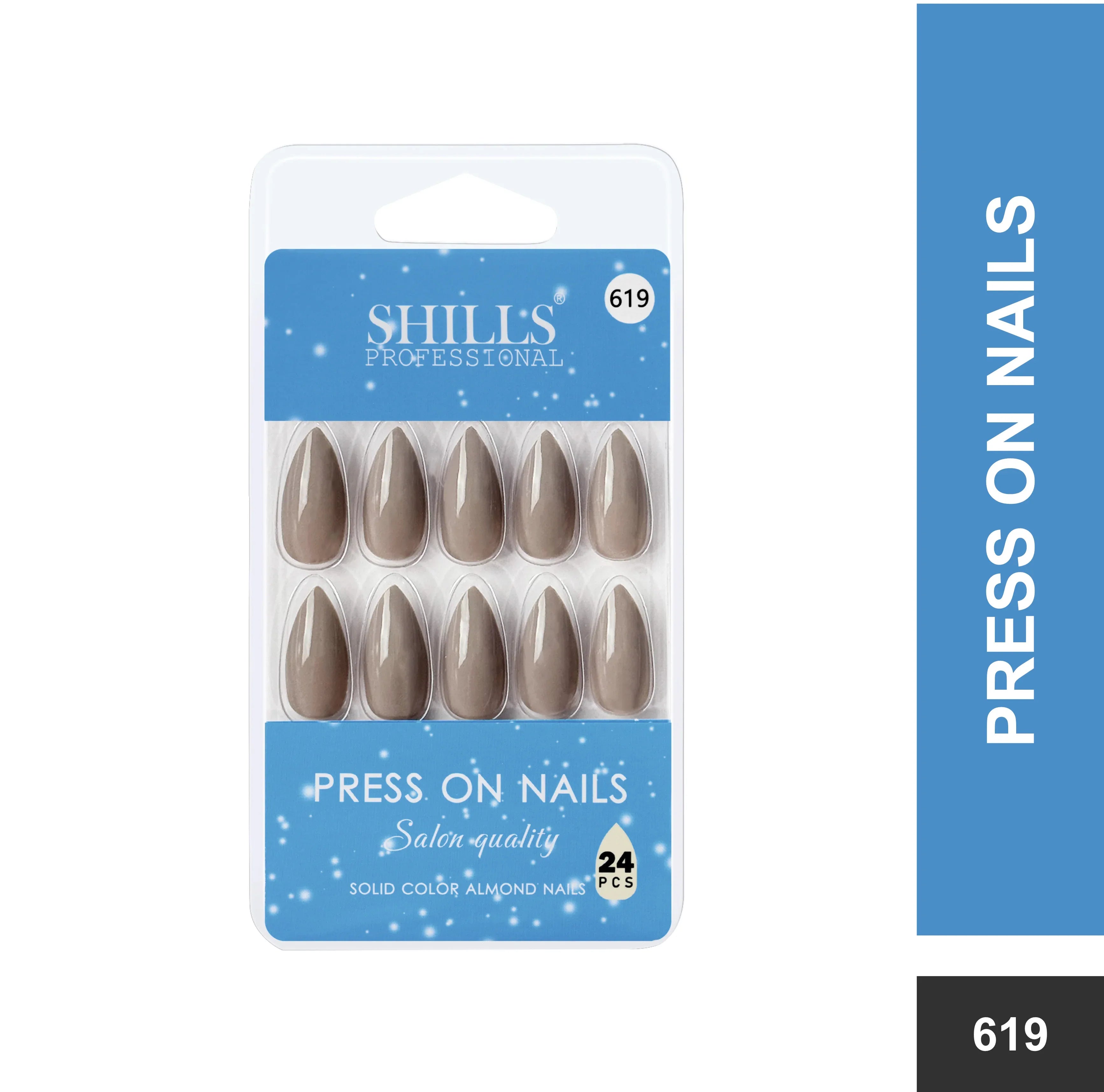 Glossy Solid Color Nails Sharp Almond(SPN605-SPN630) - Shills Professional