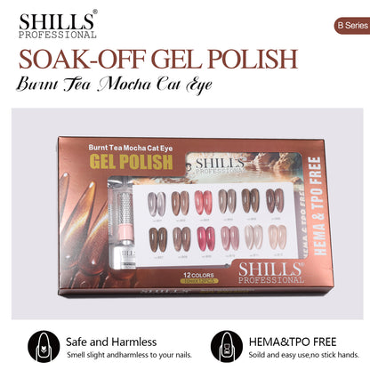 BURNT TEA MOCHA CAT EYE GEL POLISH SET