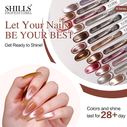 BURNT TEA MOCHA CAT EYE GEL POLISH SET