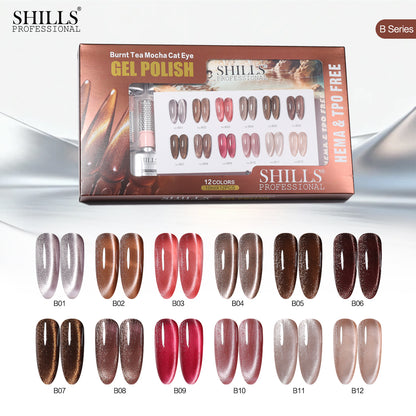 BURNT TEA MOCHA CAT EYE GEL POLISH SET