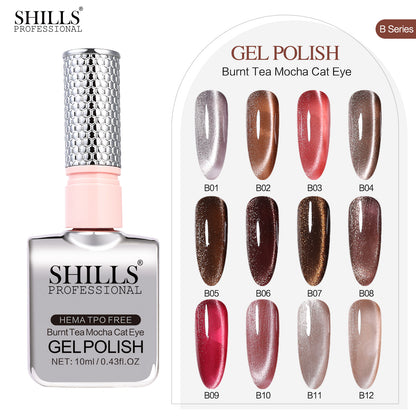 BURNT TEA MOCHA CAT EYE GEL POLISH SET