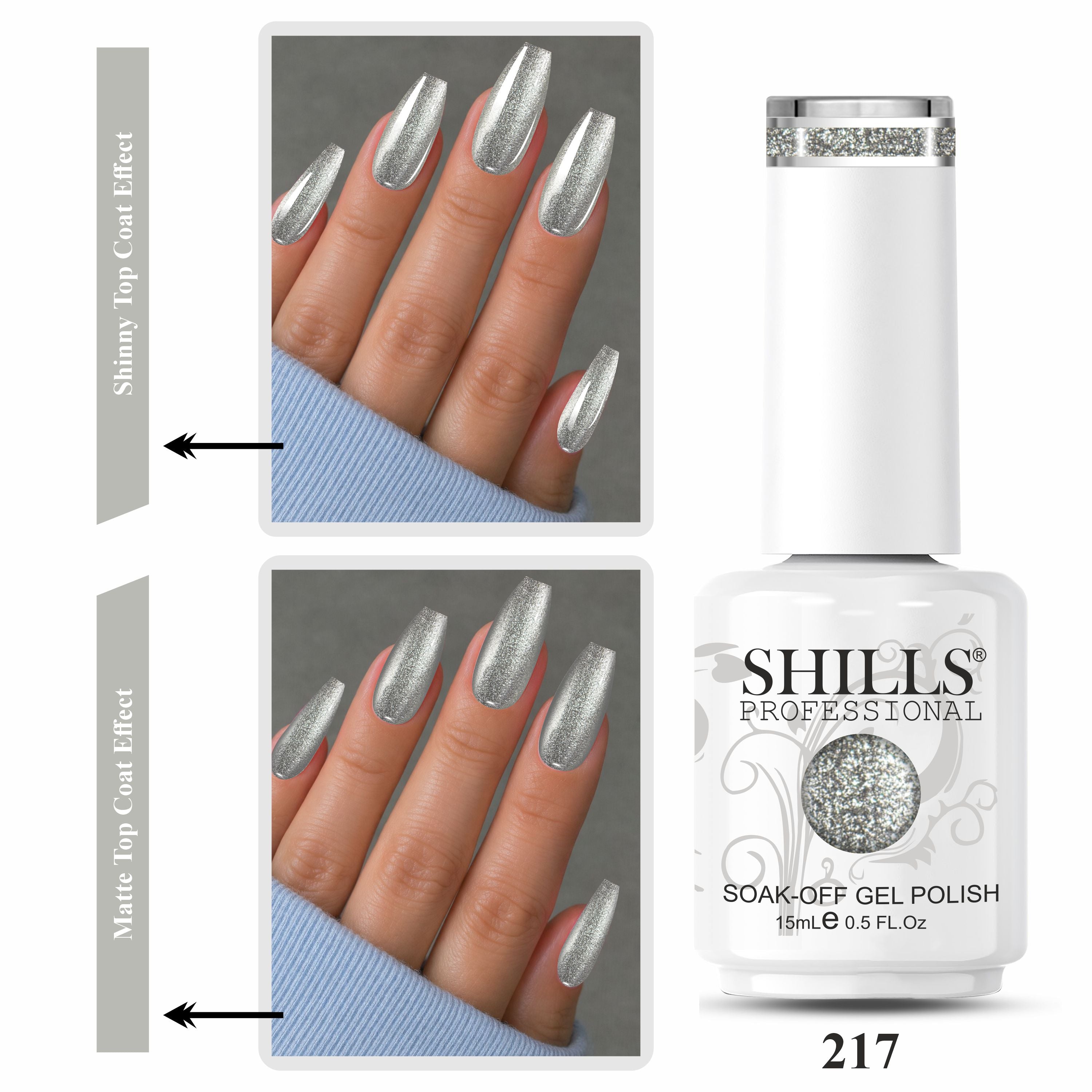SHILLS PROFESSIONAL UV/LED Glitter Gel Polish 15ml