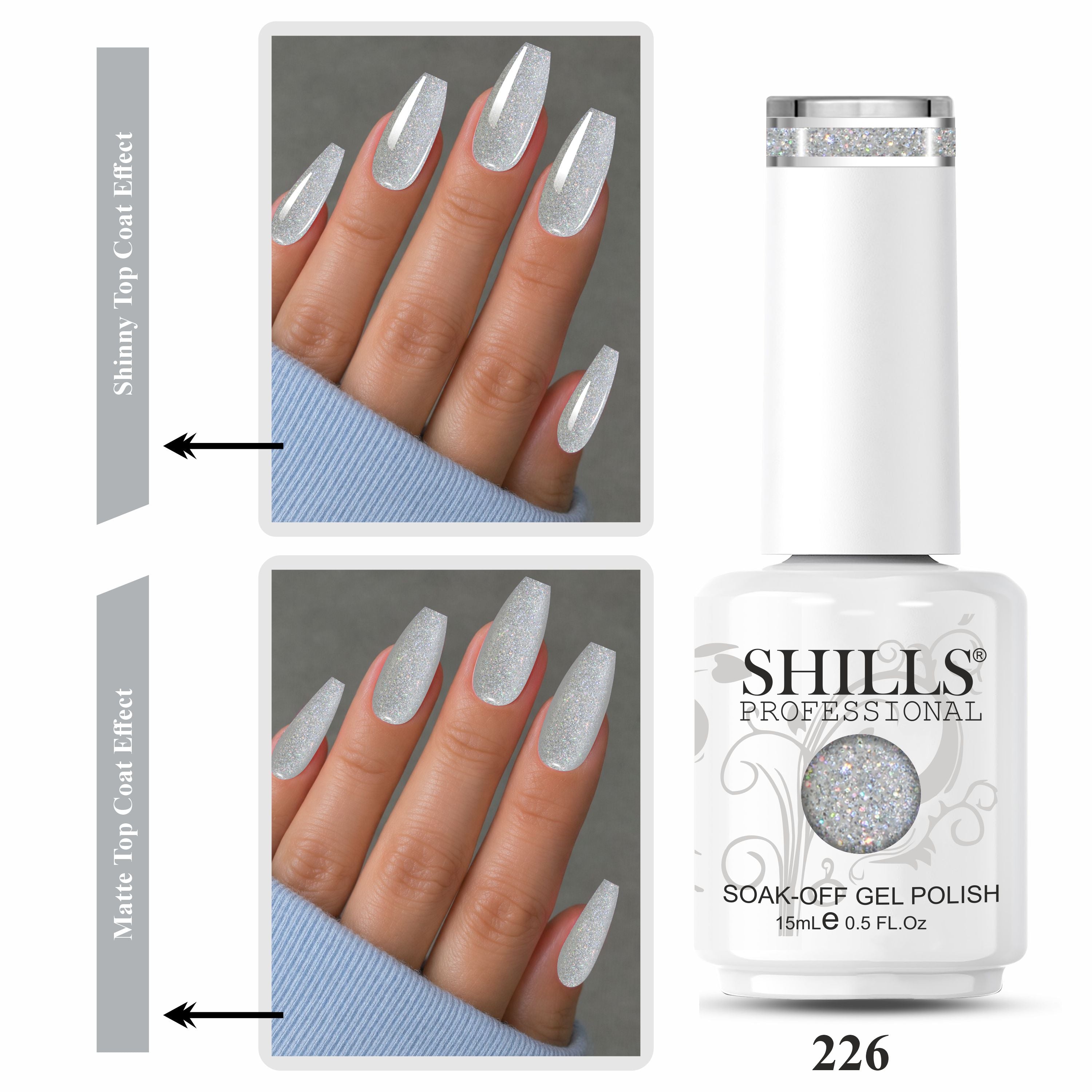 SHILLS PROFESSIONAL UV/LED Glitter Gel Polish 15ml