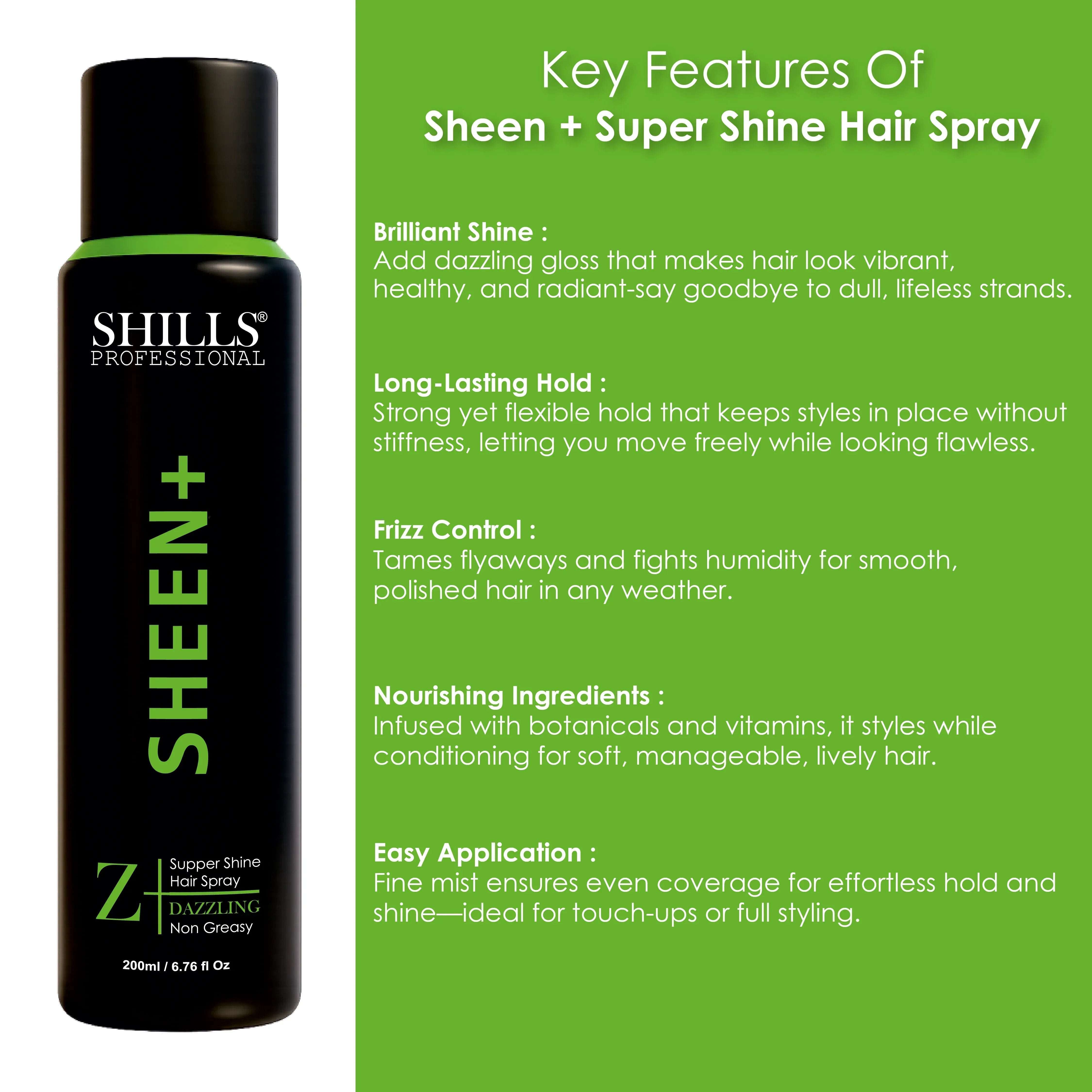 Sheen+ Super Shine Hair Spray - Shills Professional