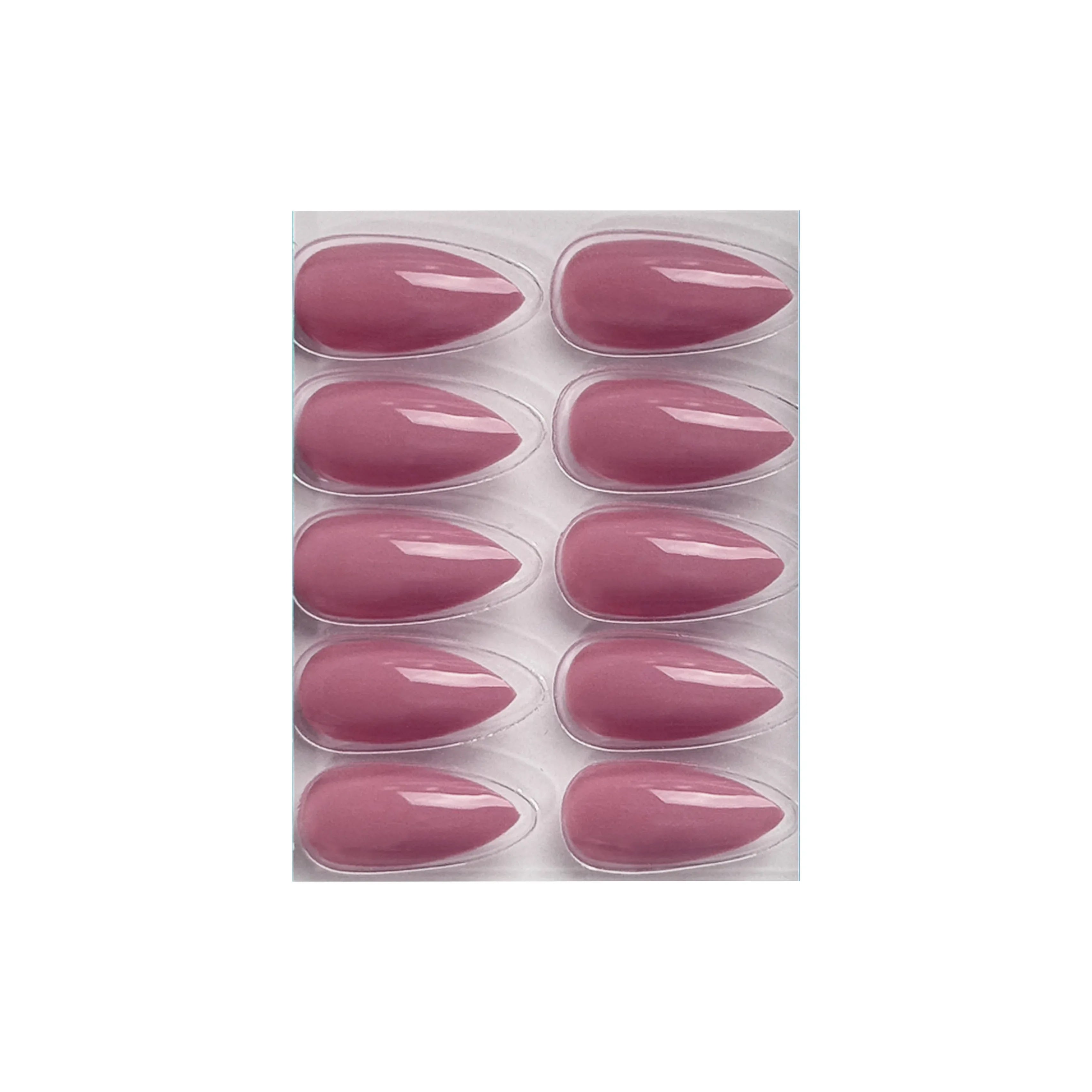 Glossy Solid Color Nails Sharp Almond(SPN605-SPN630) - Shills Professional