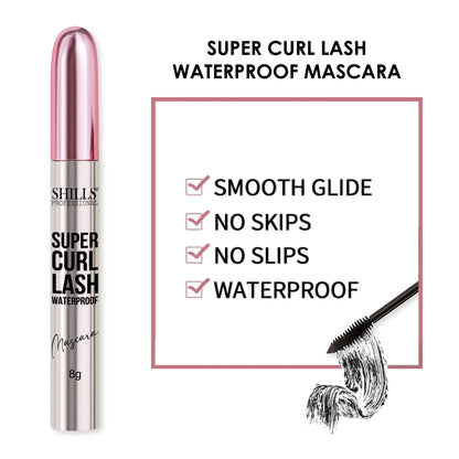 Super Curl Lash Waterproof Mascara - Shills Professional
