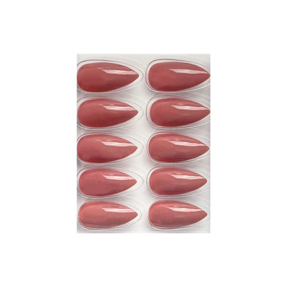Glossy Solid Color Nails Sharp Almond(SPN605-SPN630) - Shills Professional