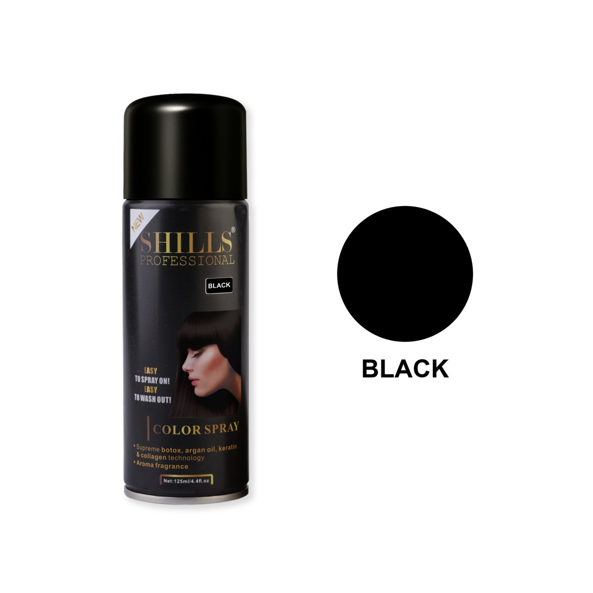 Color Hair Spray - Black BLK