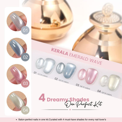 4pcs Cat Eye Set Kerala Emerald Wave