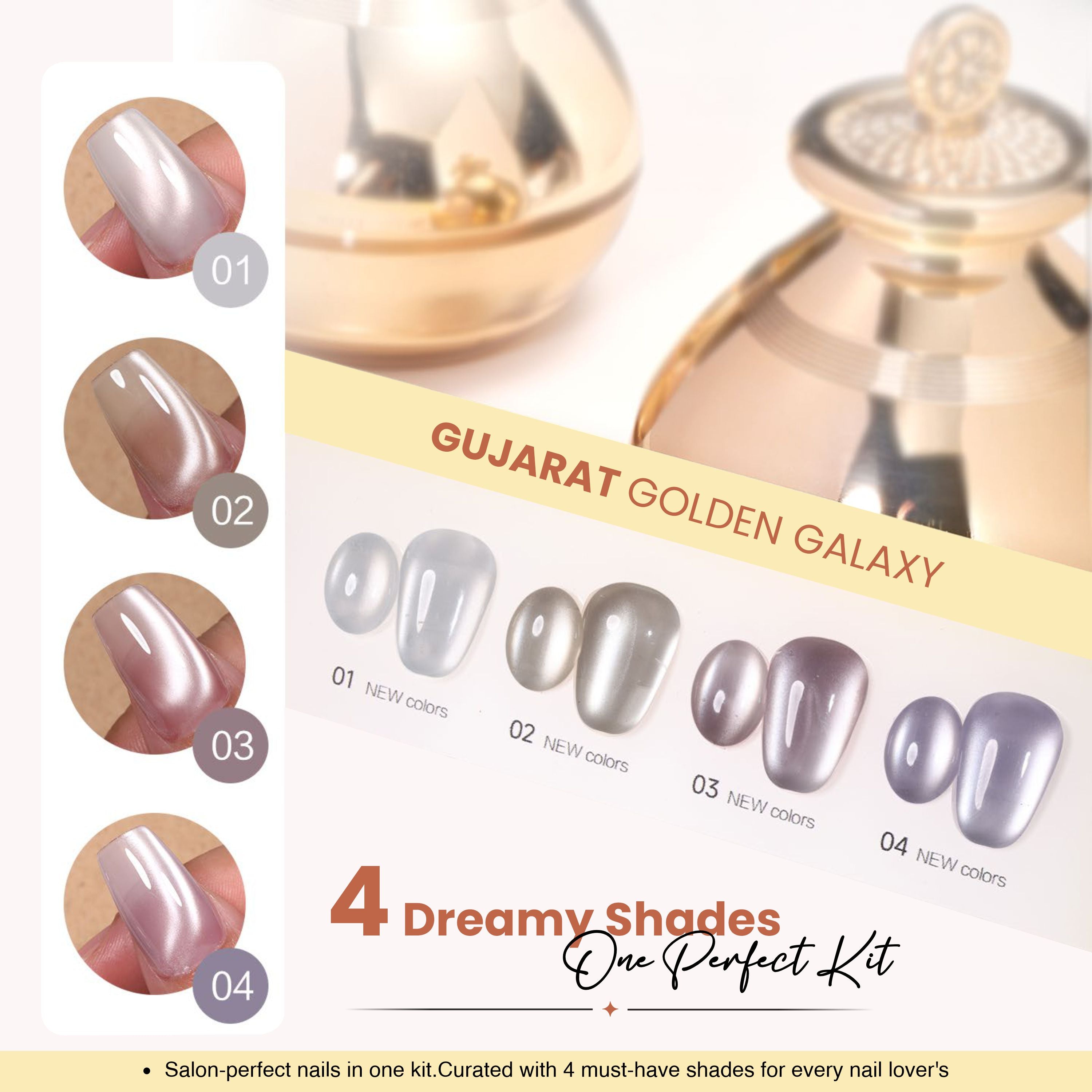 4pcs Cat Eye Set Gujarat Golden Galaxy