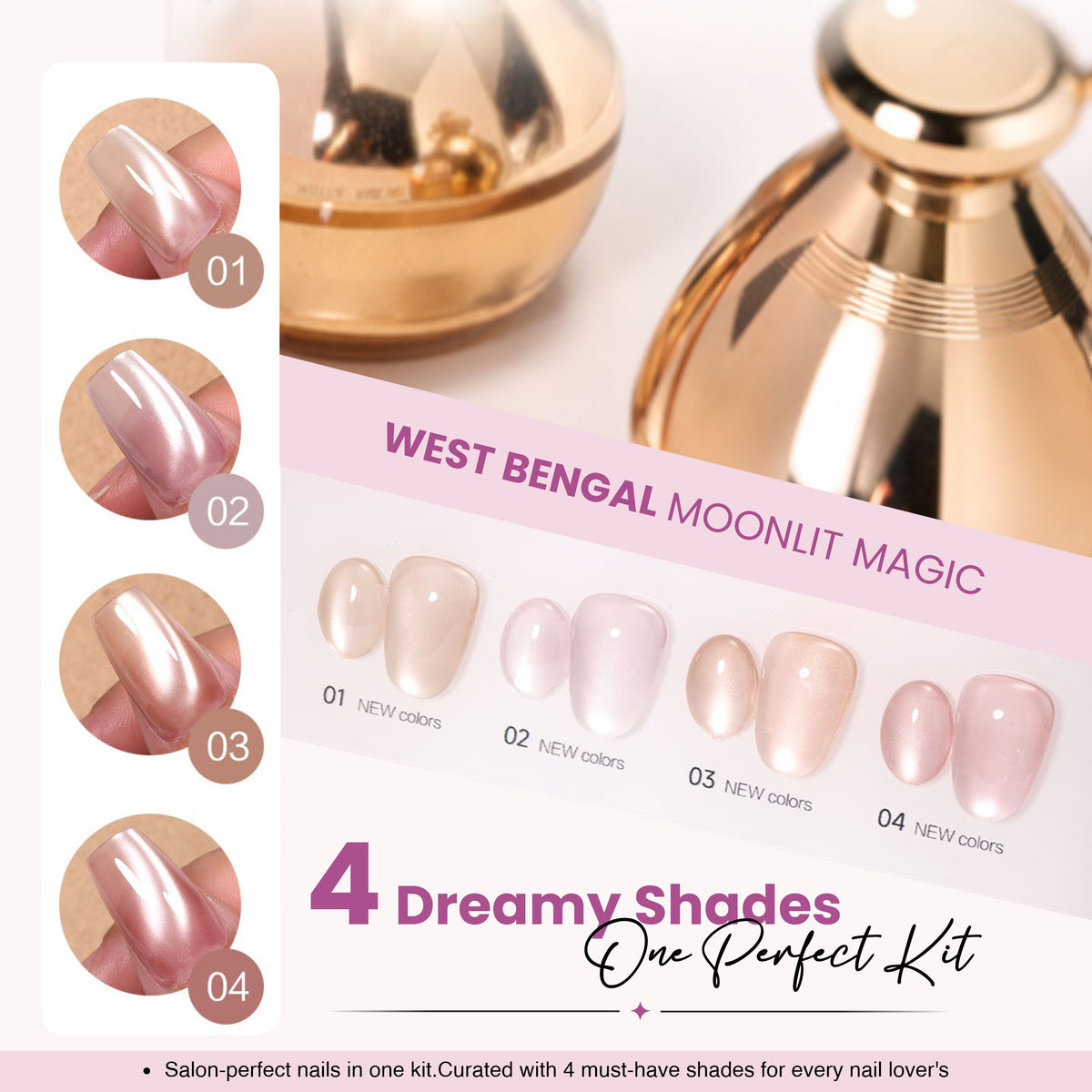 4pcs Cat Eye Set West Bengal Moonlit Magic