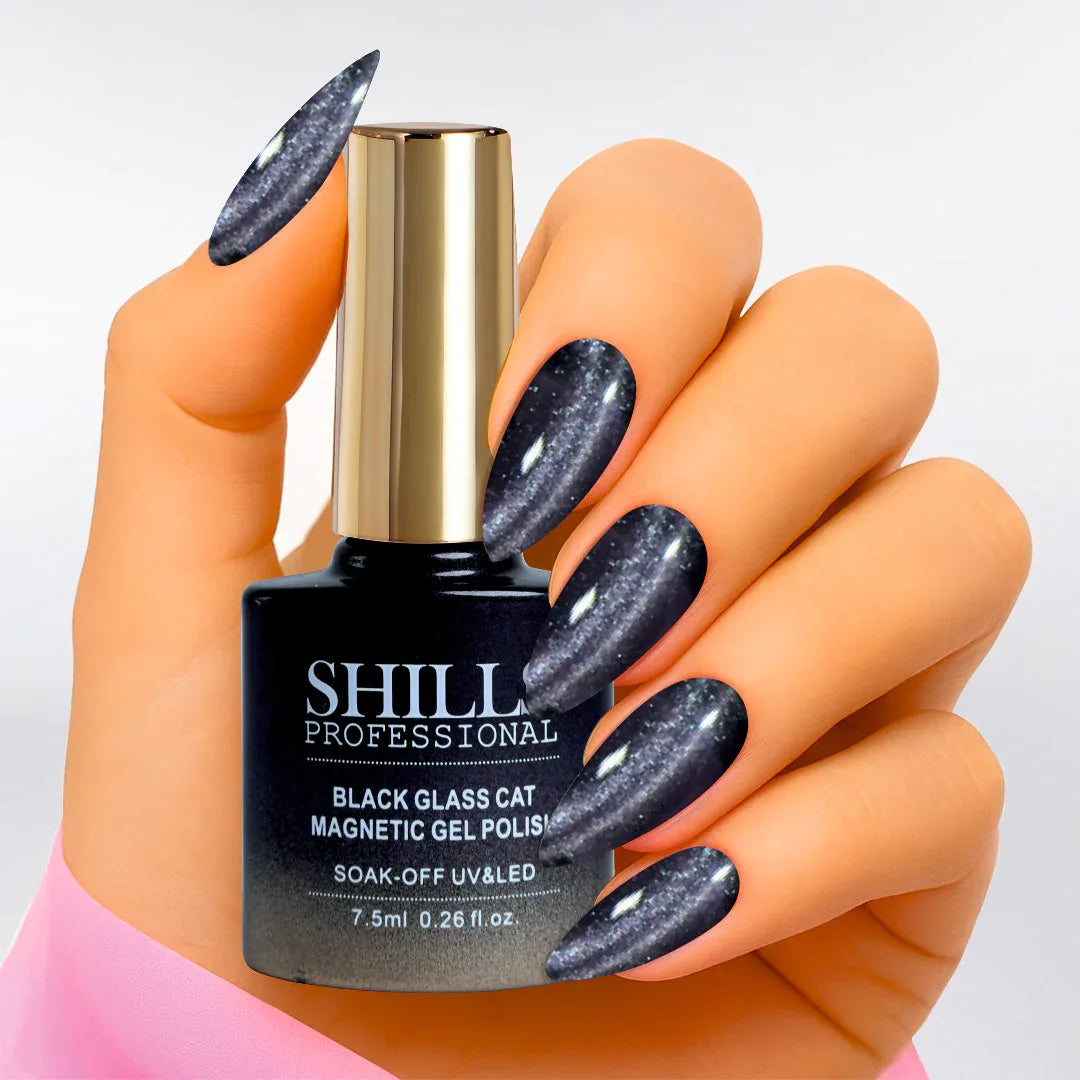 Black Glass Cat Magnetic Gel Polish - Shills Professional