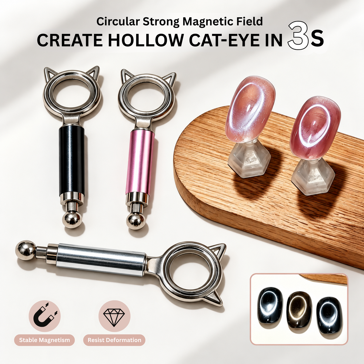 Cat Ear Double Headed Cat Eye Magnet