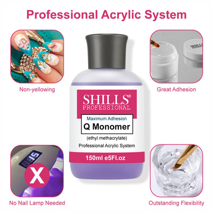 Acrylic System Kit with Clear Acrylic Powder & Monome