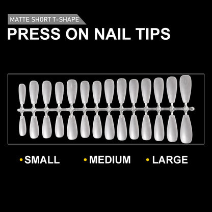 Press On Nail Tips – Matte Short T-Shape