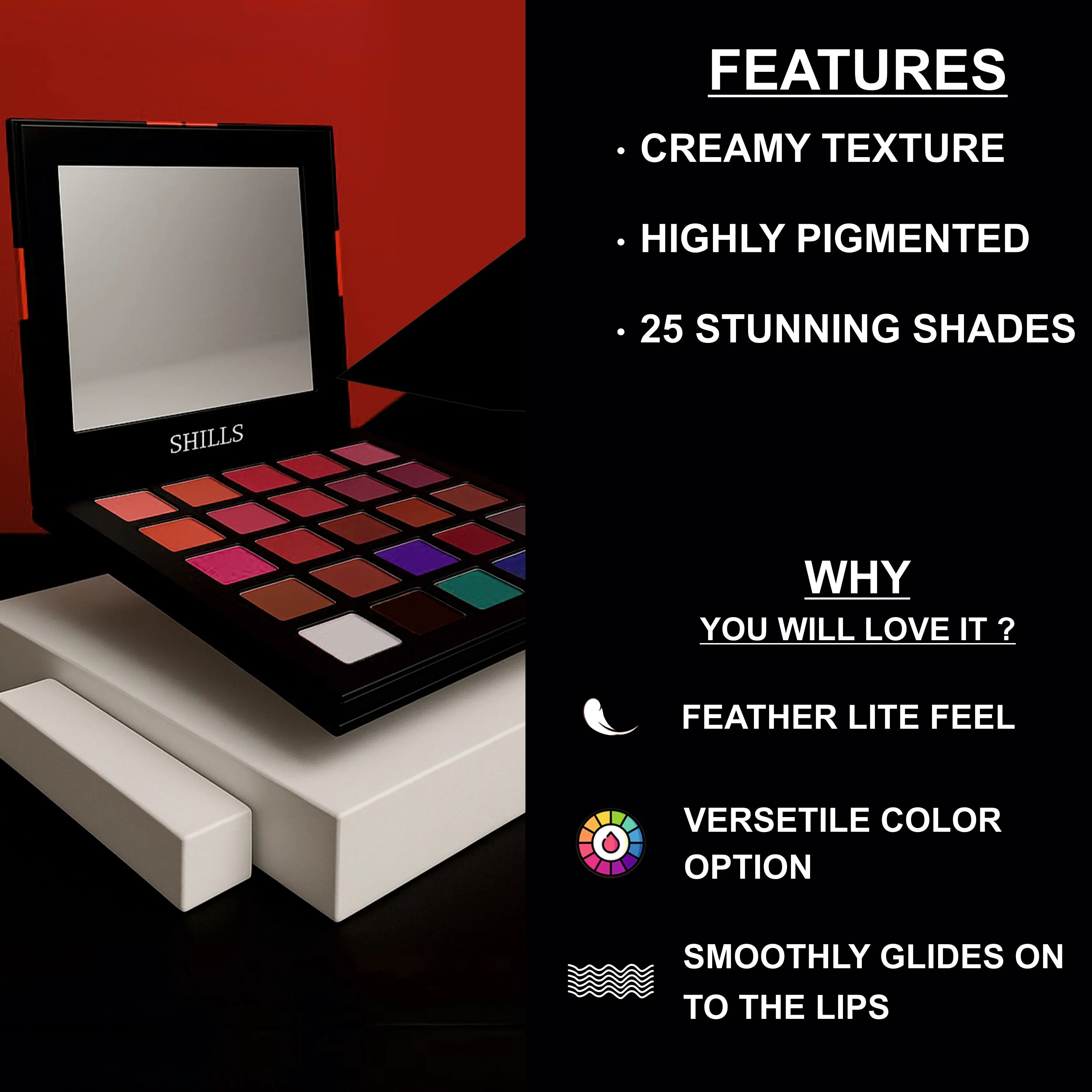 Pro Lip Palette 25 shades - Shills Professional
