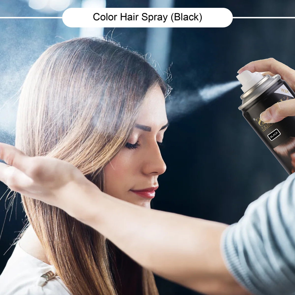 Color Hair Spray - Black BLK