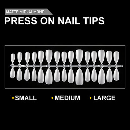 Press On Nail Tips – Matte Mid Almond