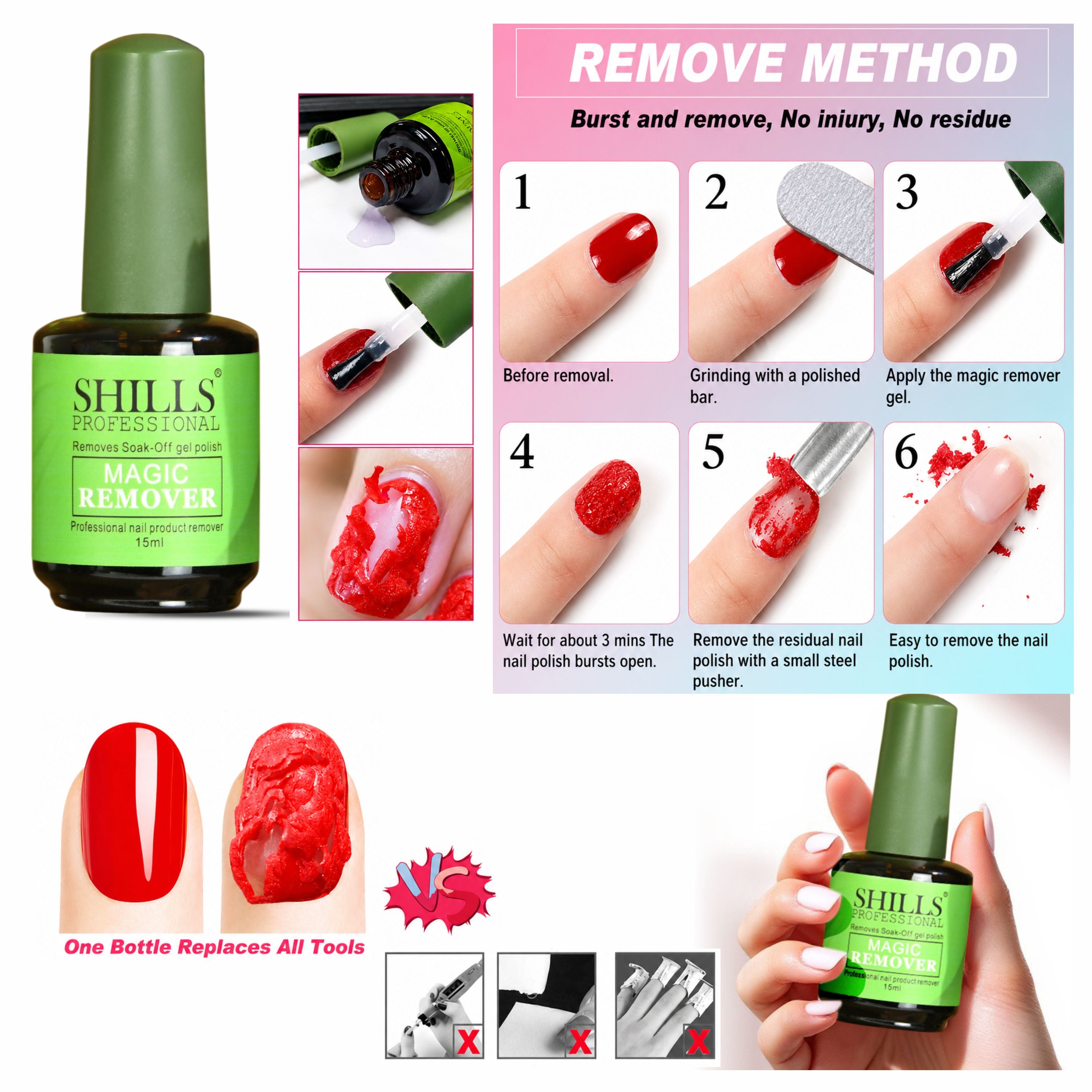Gel Nail Removal Kit with Magic Remover