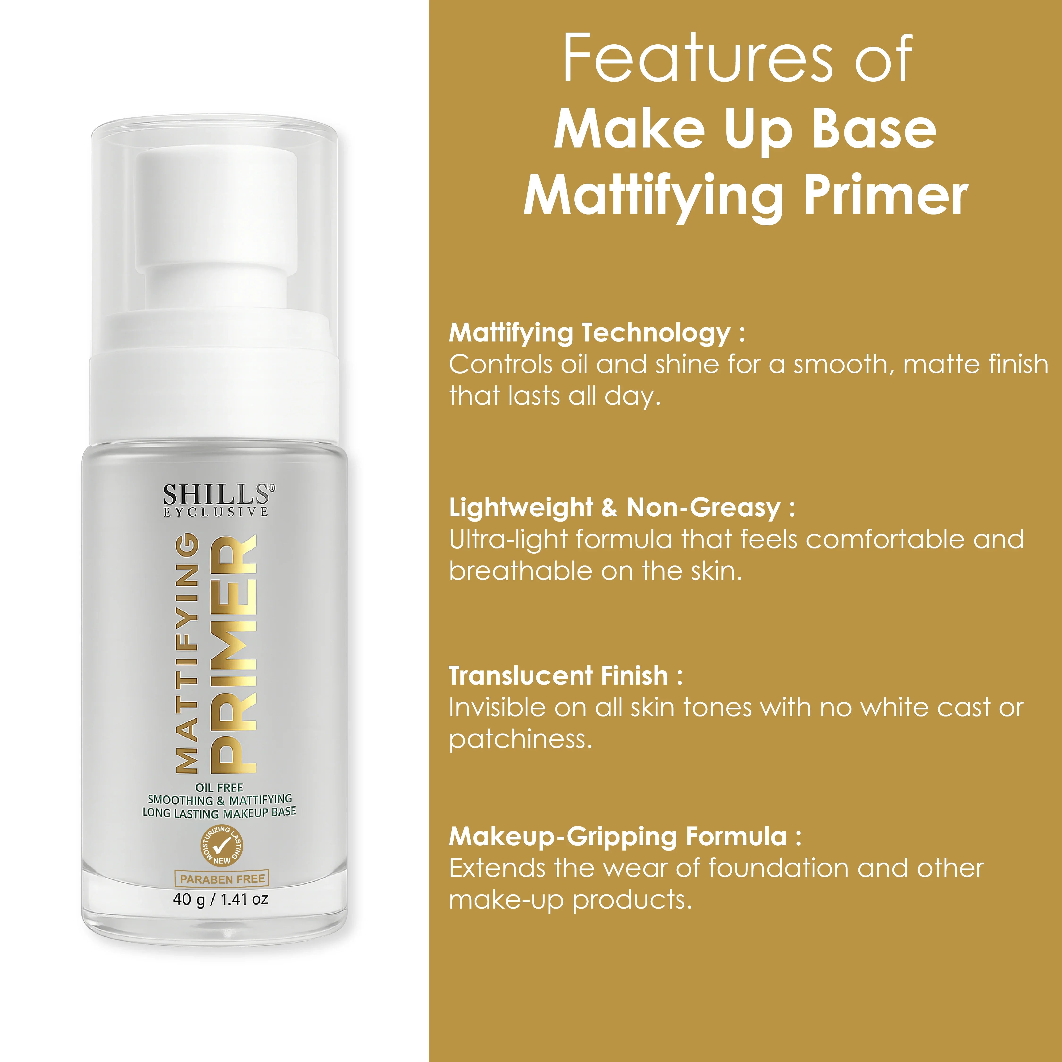 Make Up Base Mattifying Primer - Shills Professional
