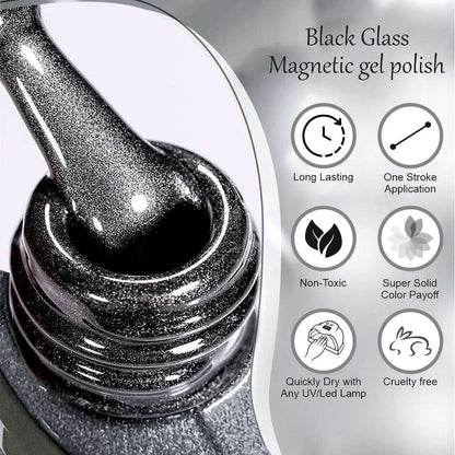 Black Glass Cat Magnetic Gel Polish - Shills Professional