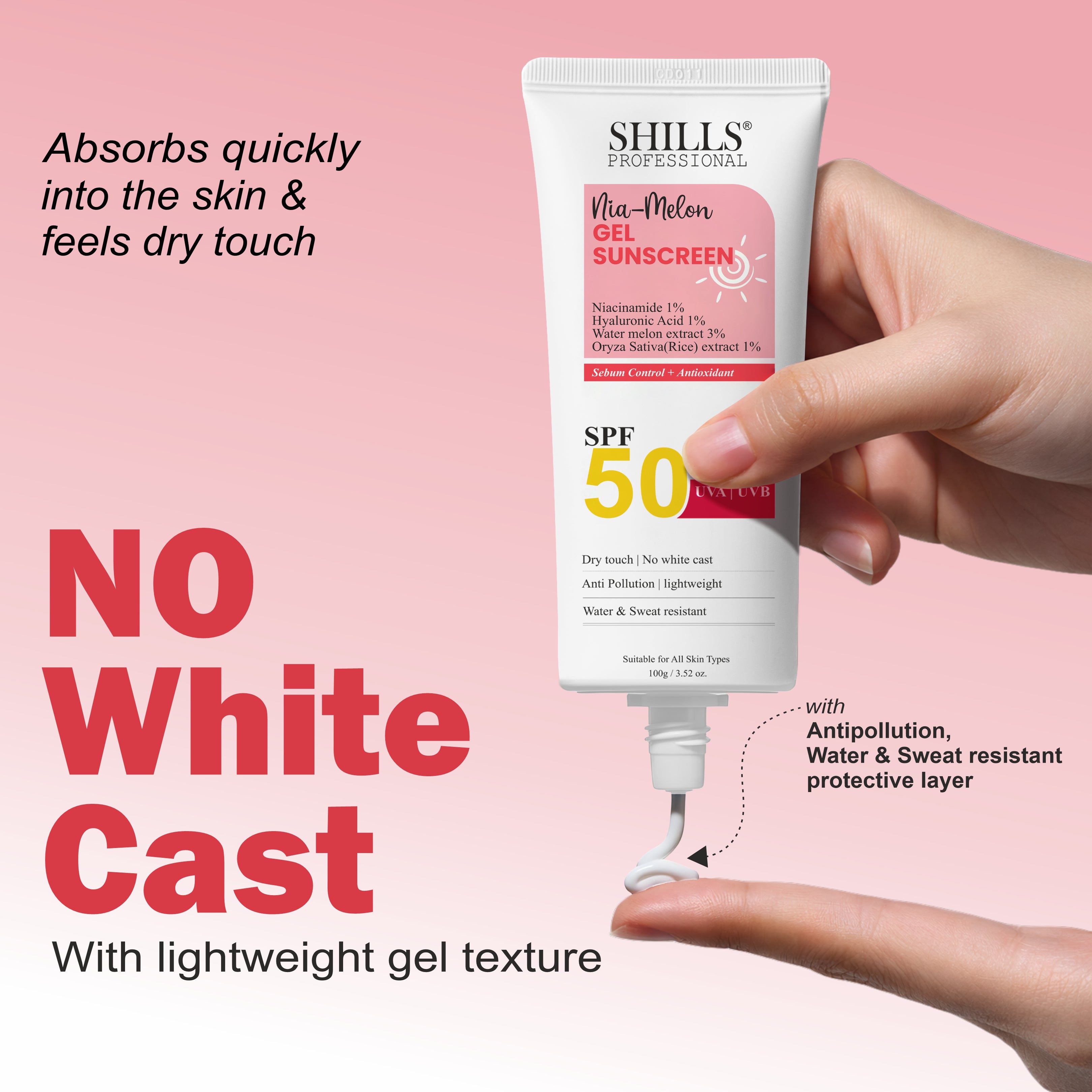 Shills Nia-Melon Gel Sunscreen SPF 50 PA+++