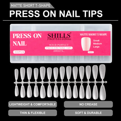 Press On Nail Tips – Matte Short T-Shape