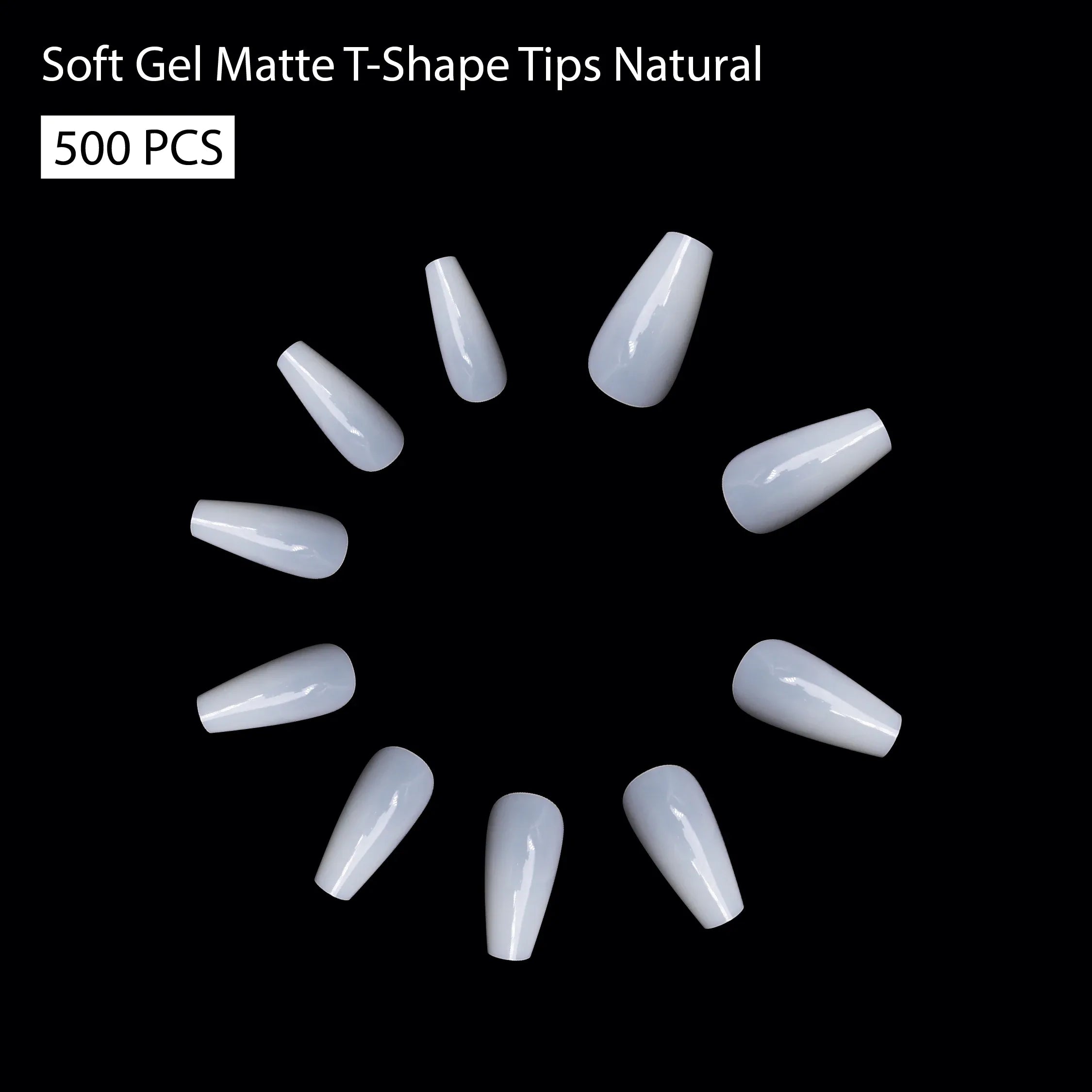 Soft Gel Matte T-Shape Tips-PT19-NATURAL - Shills Professional