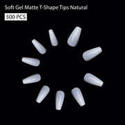 Soft Gel Matte T-Shape Tips-PT19-NATURAL