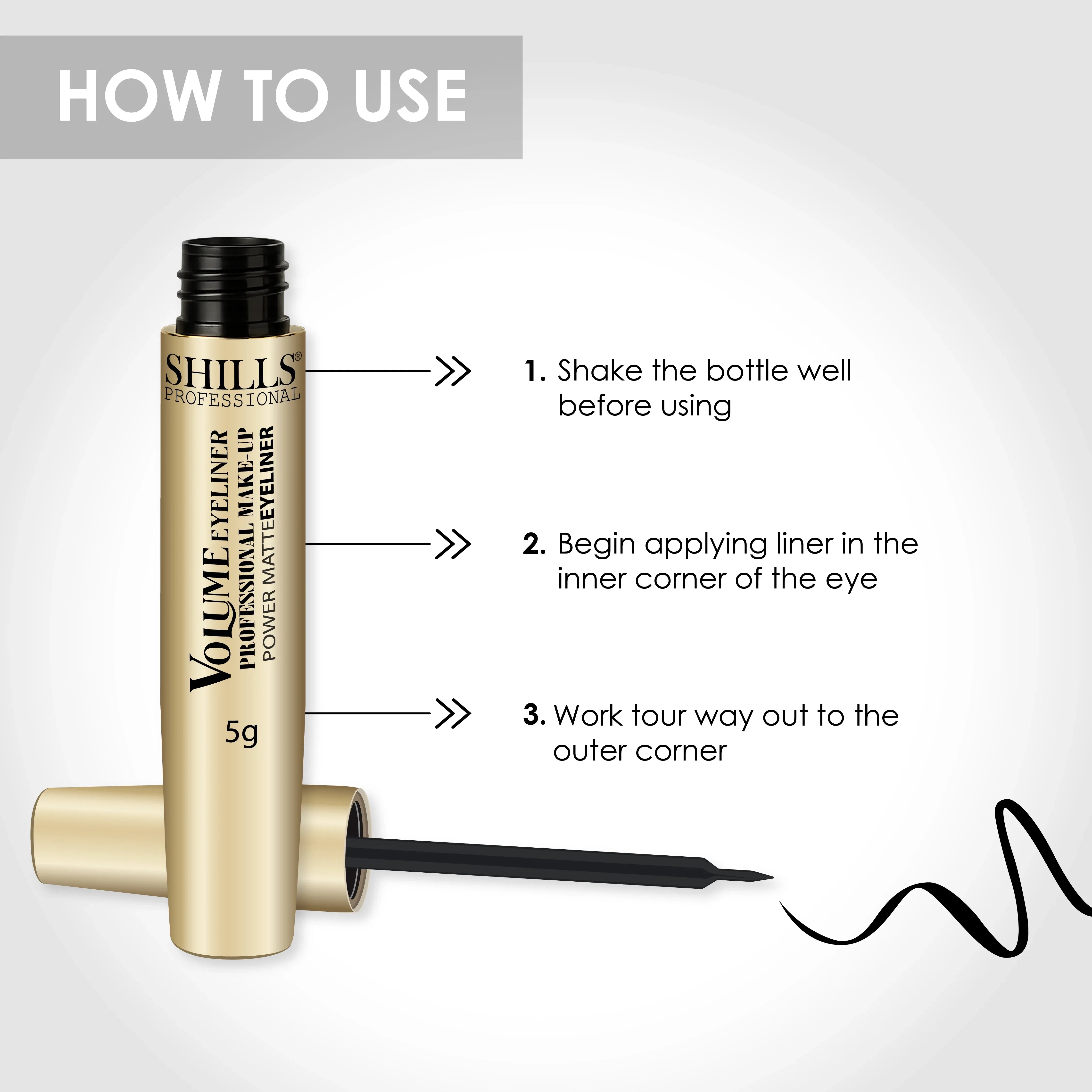 Power Matte Volume Eyeliner - Shills Professional