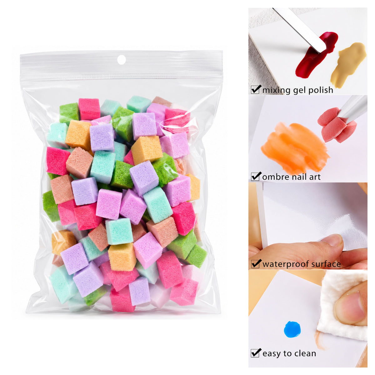 Ombre Sponge Multi Color 100pcs SPN-NOS2 MLT