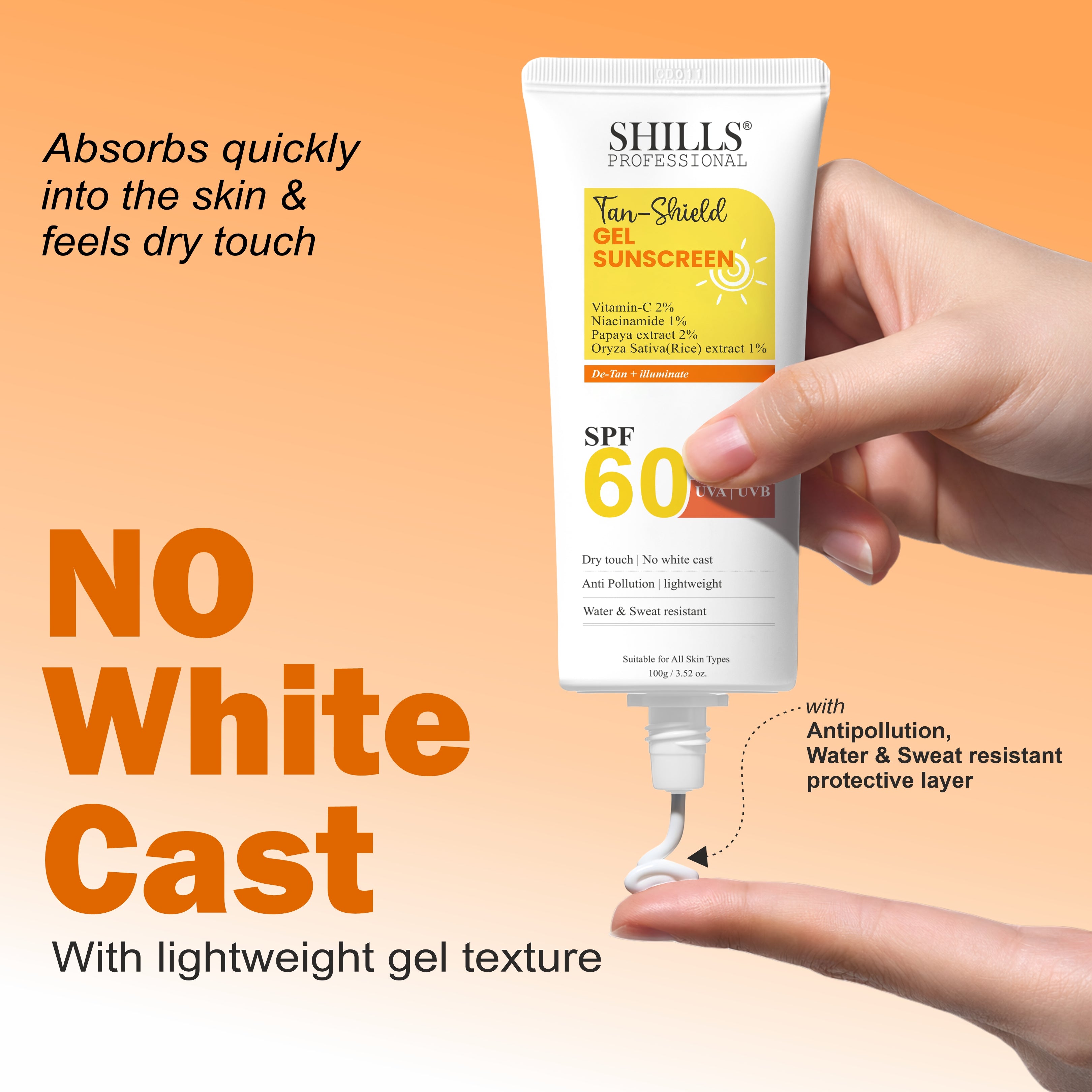 Shills Tan-Shield Gel Sunscreen SPF 60 PA+++