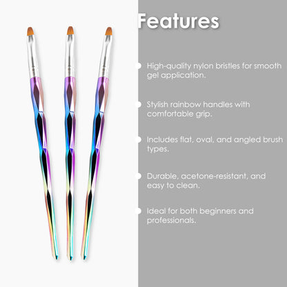 Nail Metal Rainbow Brush - Shills Professional