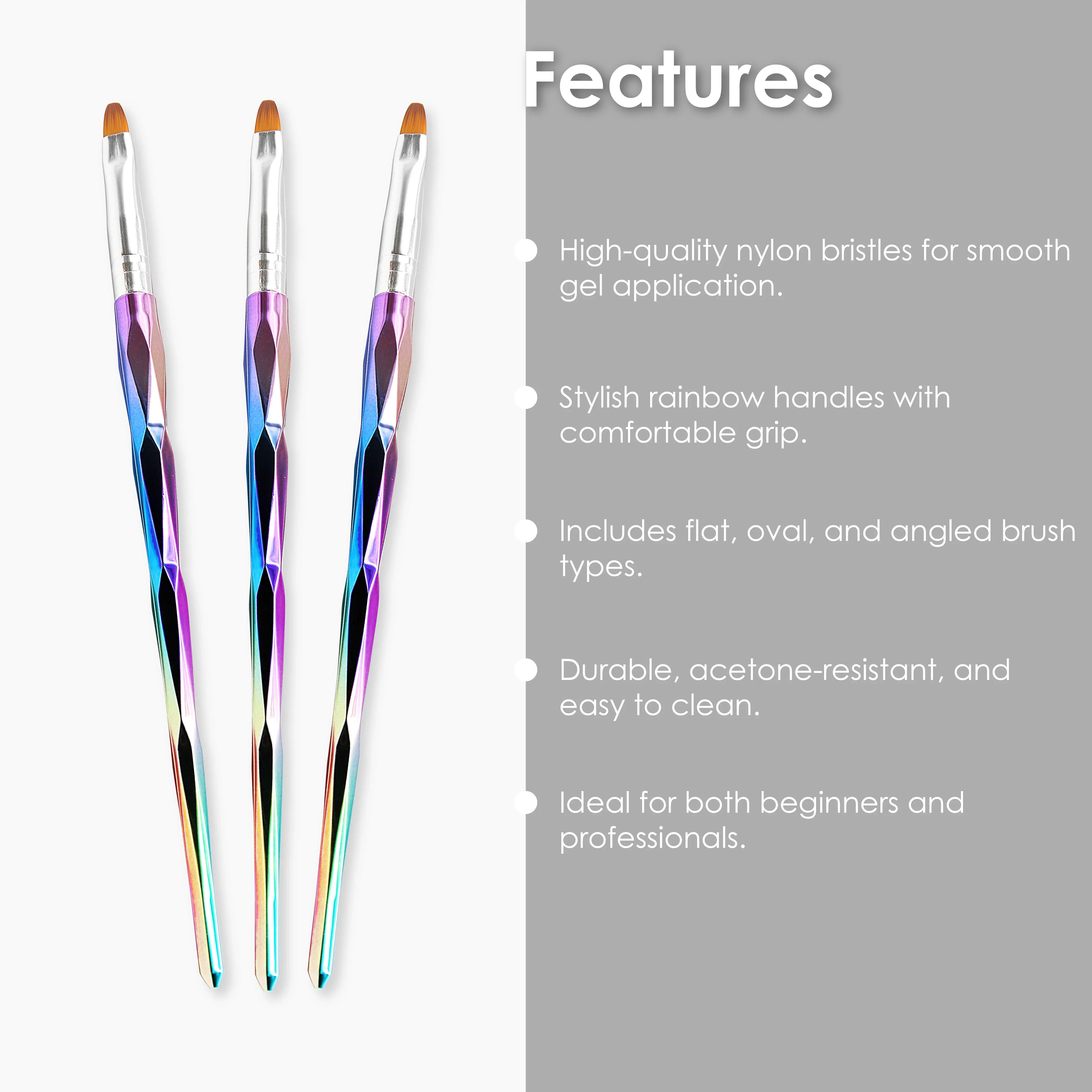 Nail Metal Rainbow Brush - Shills Professional