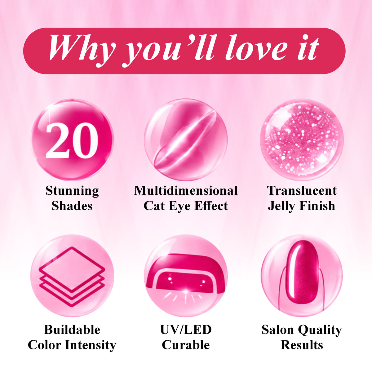 Siamese Jelly Cat Eye Gel Polish Set A (HEMA & TPO FREE)